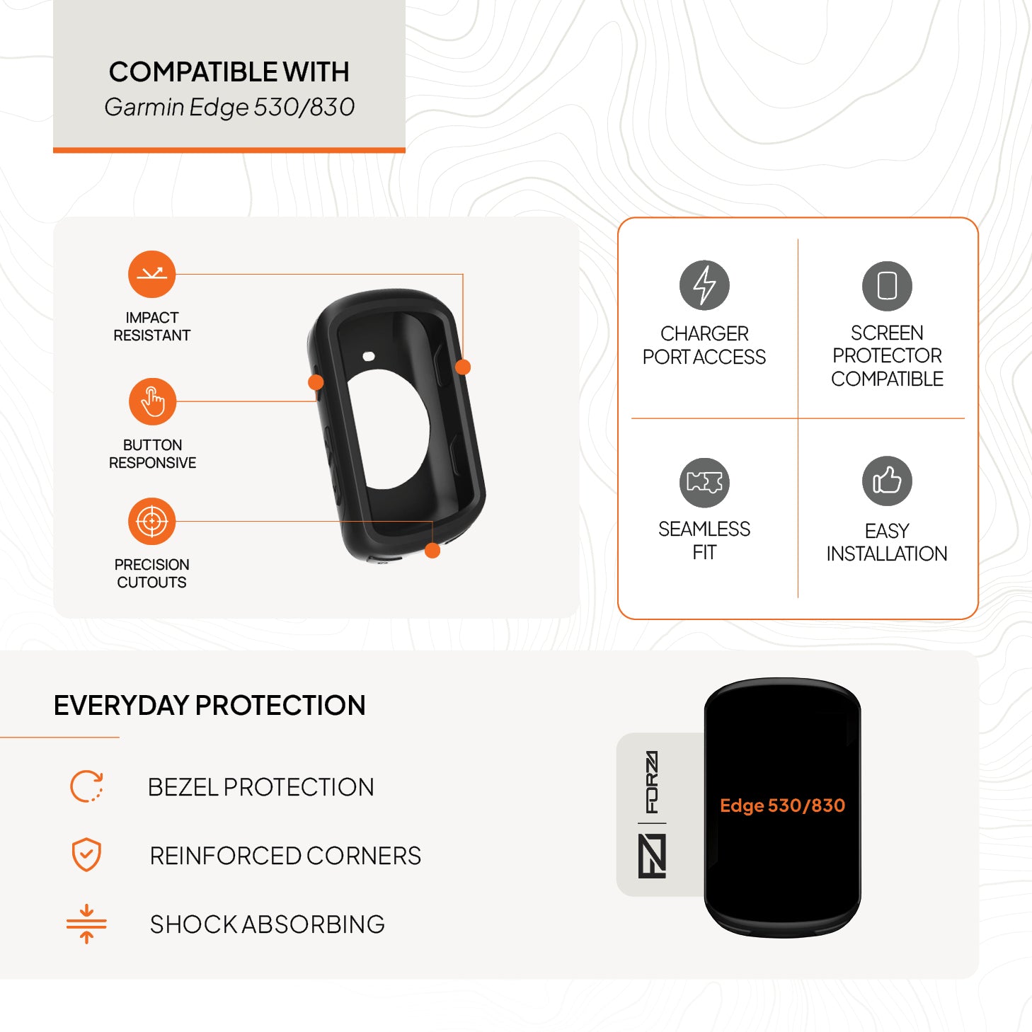 FORZA Silicone Case for Garmin Edge 530 / 830