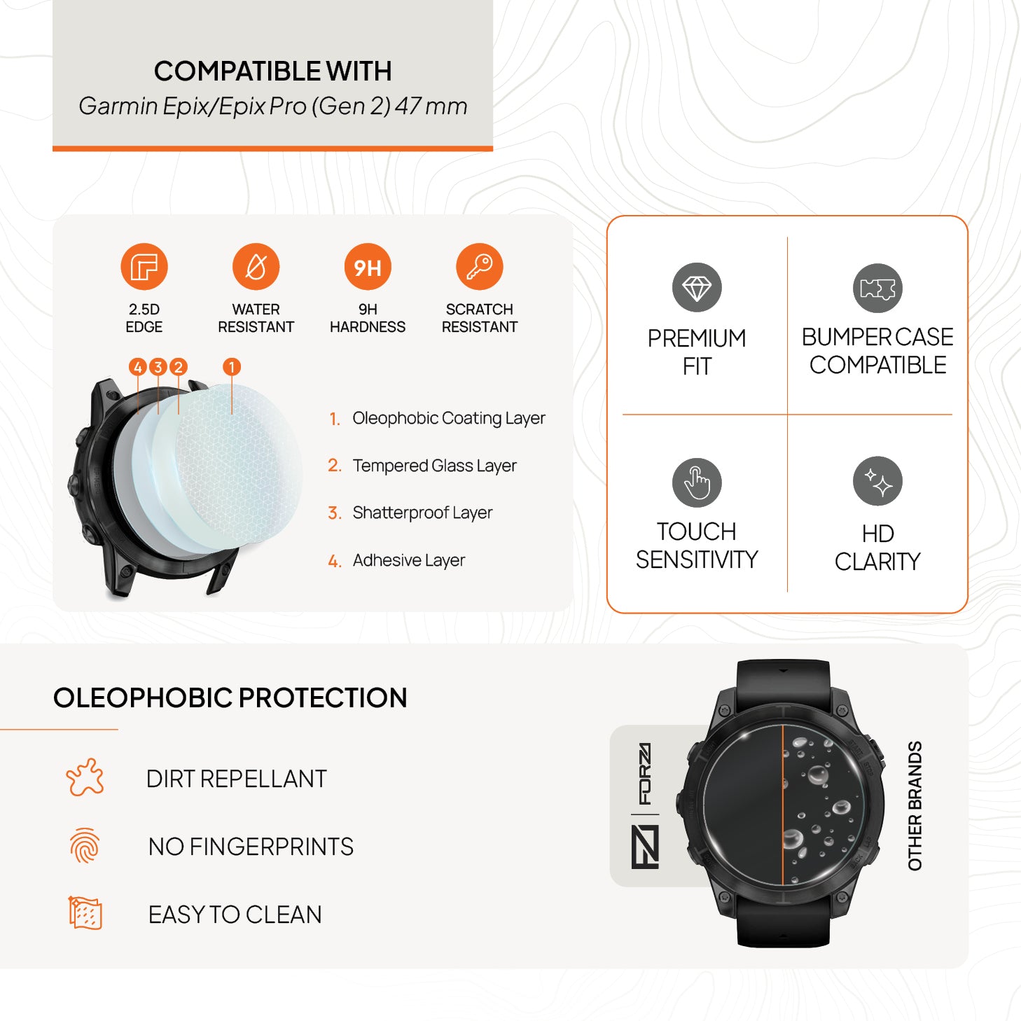 FORZA Screen Protector for Garmin epix/epix Pro (Gen 2) 47mm - (2 Pack)