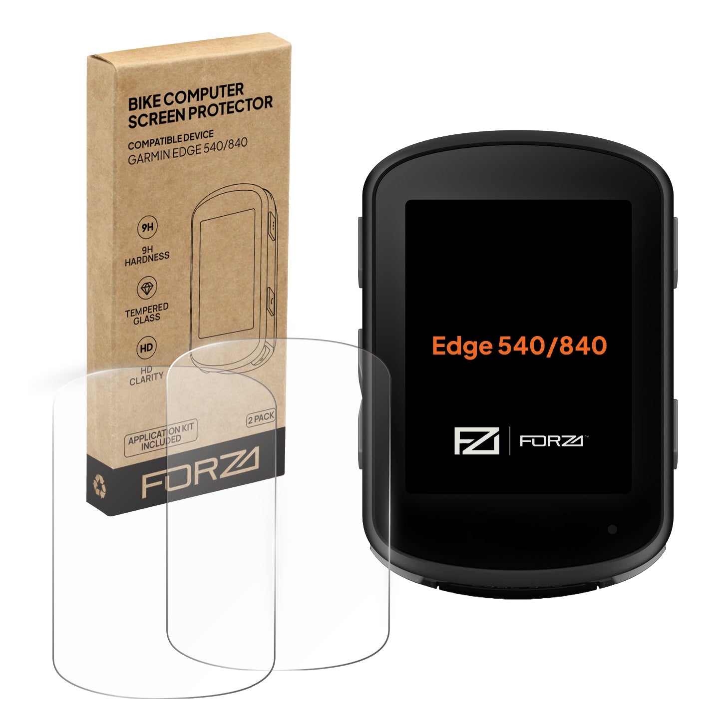 FORZA Tempered Glass Screen Protector for Garmin Edge 540 / 840 (2 Pack)