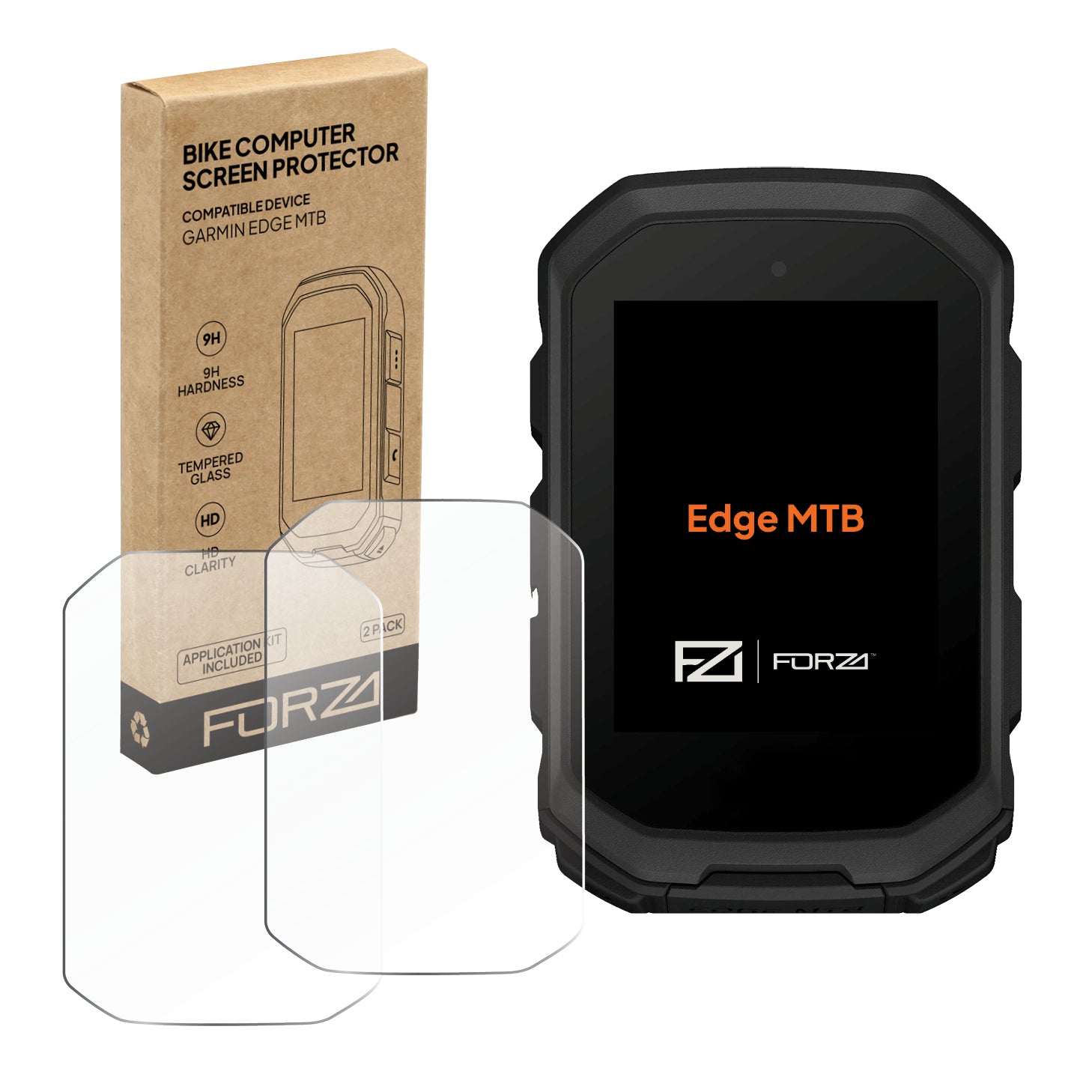 FORZA Tempered Glass Screen Protector for Garmin Edge MTB (2 Pack)