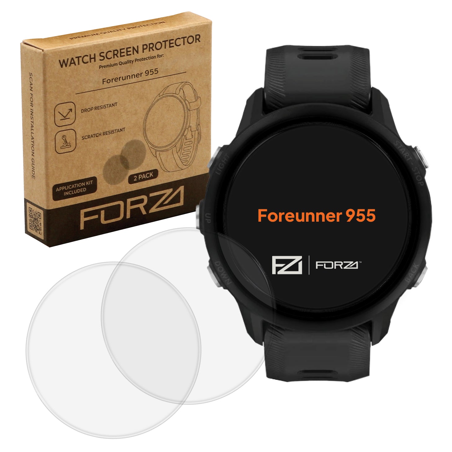FORZA Screen Protector for Garmin Forerunner 955 - (2 Pack)
