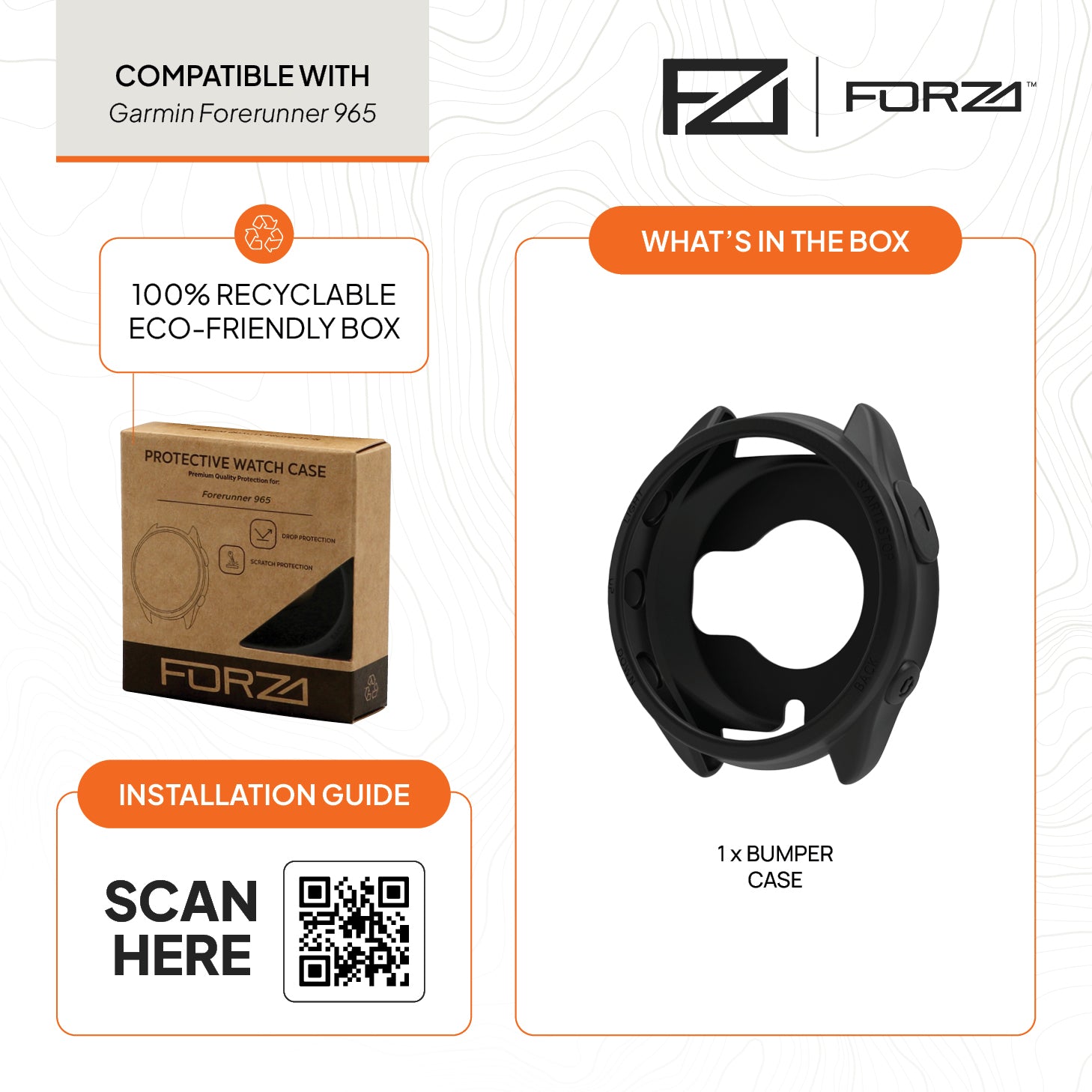 FORZA Bumper Watch Case for Garmin Forerunner 965