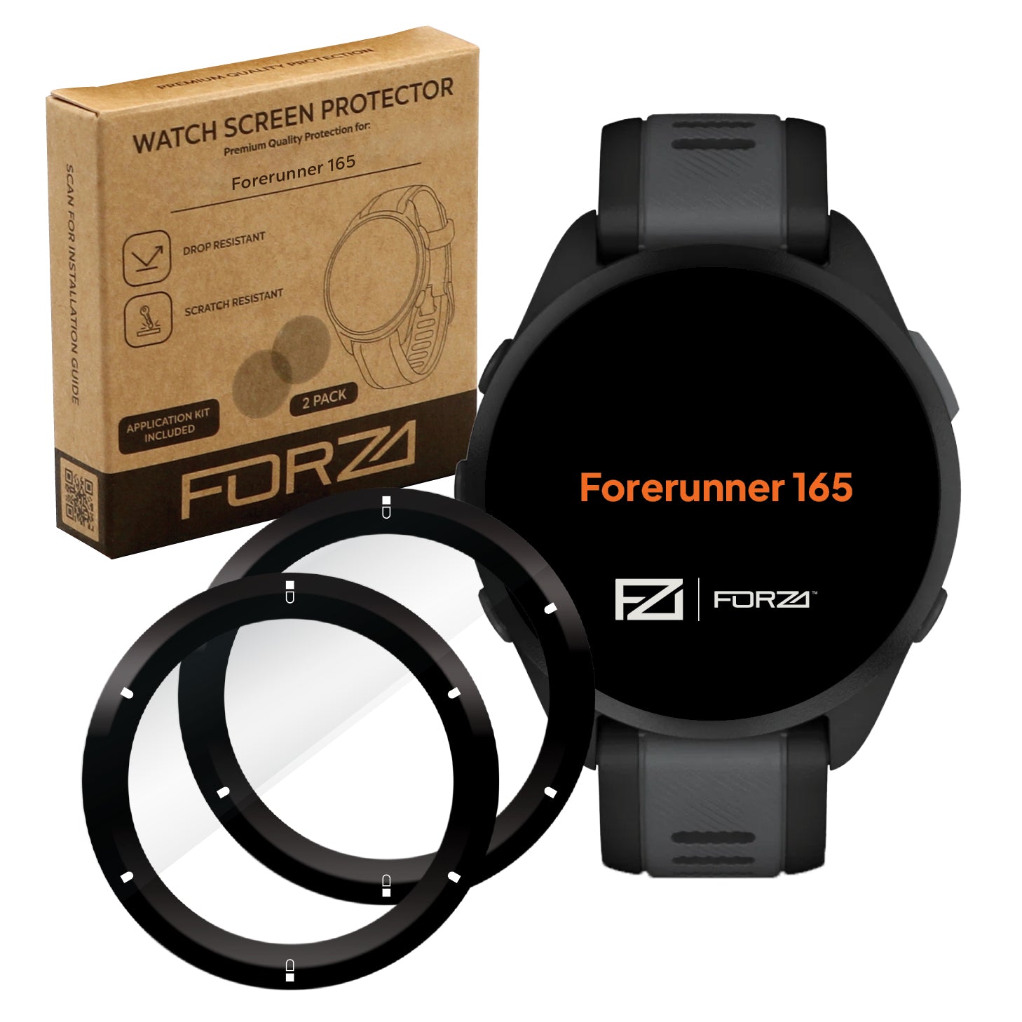 FORZA Screen Protector for Garmin Forerunner 165 - (2 Pack)