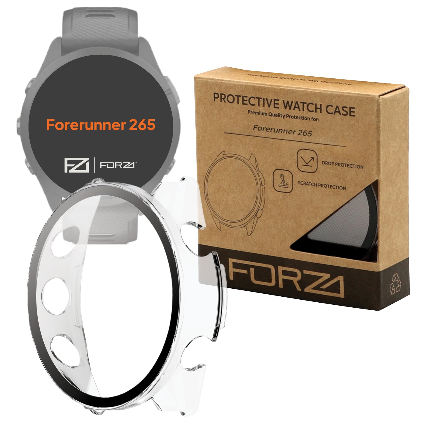 FORZA Tempered Film Watch Case for Garmin Forerunner 265