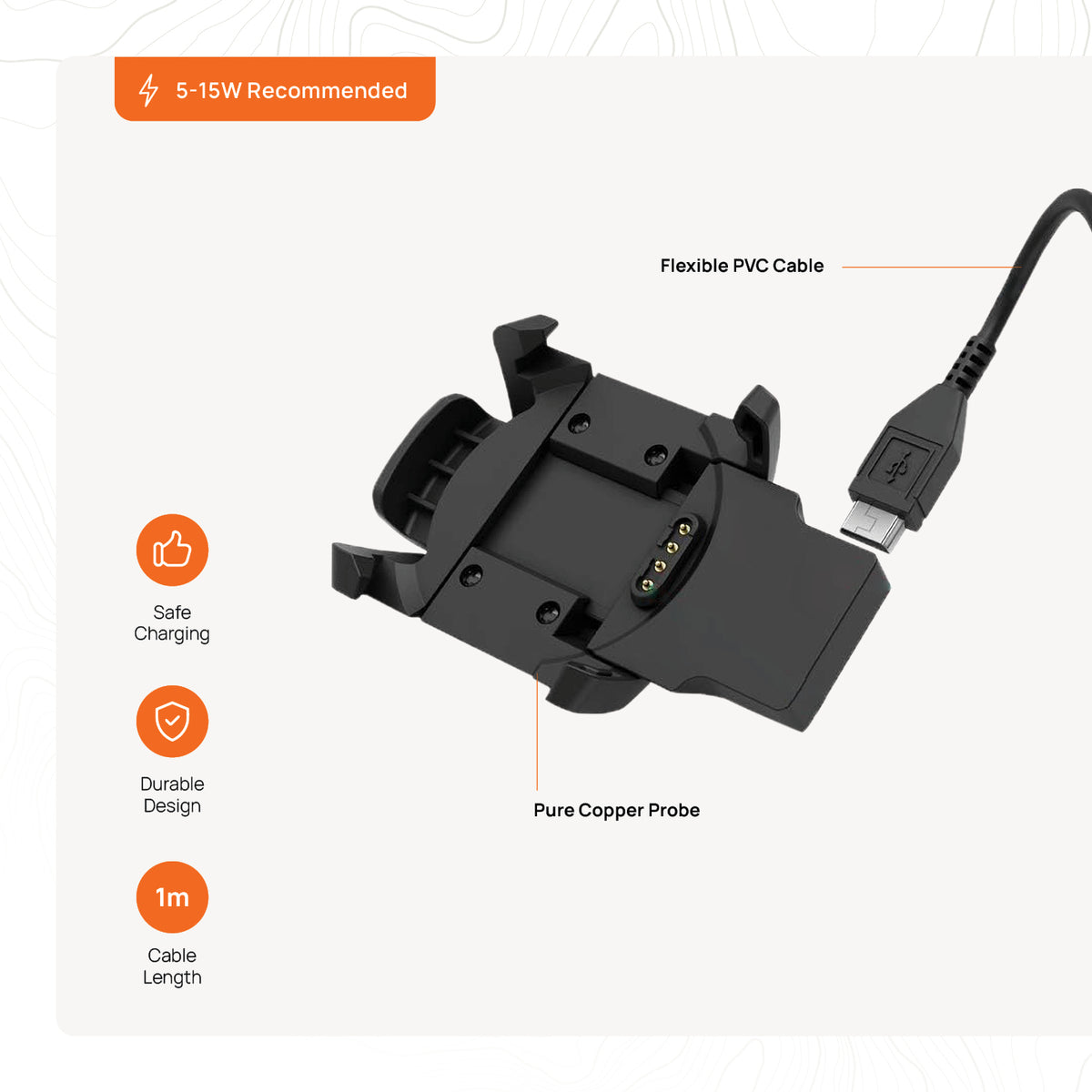 FORZA USB Charging Cable for Garmin Fenix 3 / 3 HR & More