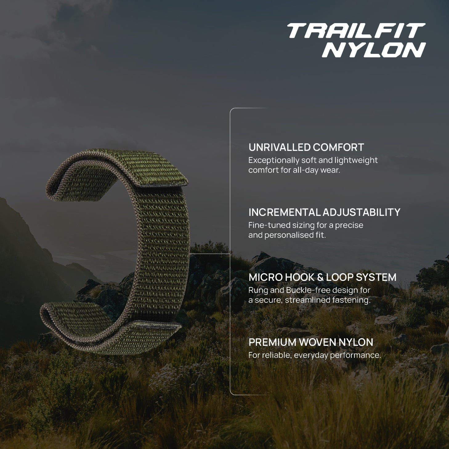 FORZA Elite 20mm Nylon Watch Strap for Garmin