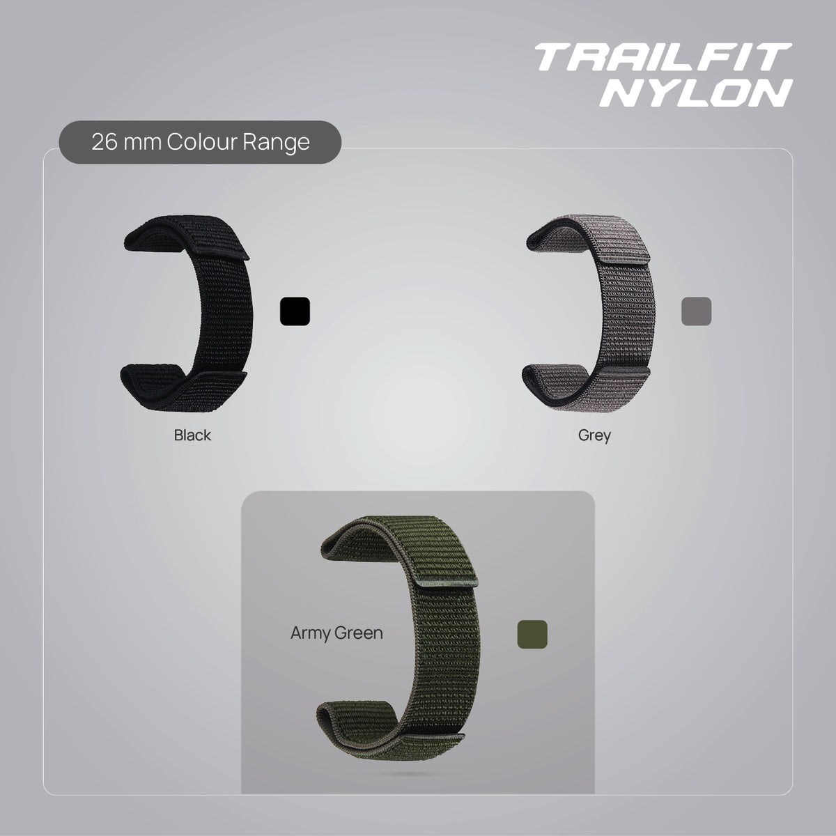 FORZA 26mm TrailFit Nylon Watch Strap for Garmin