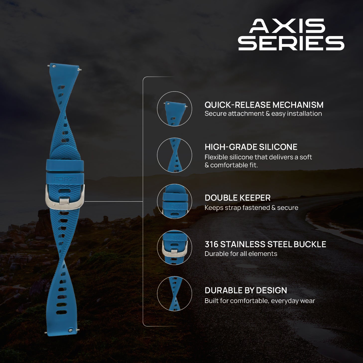 FORZA Elite 22mm Quick Release Watch Strap