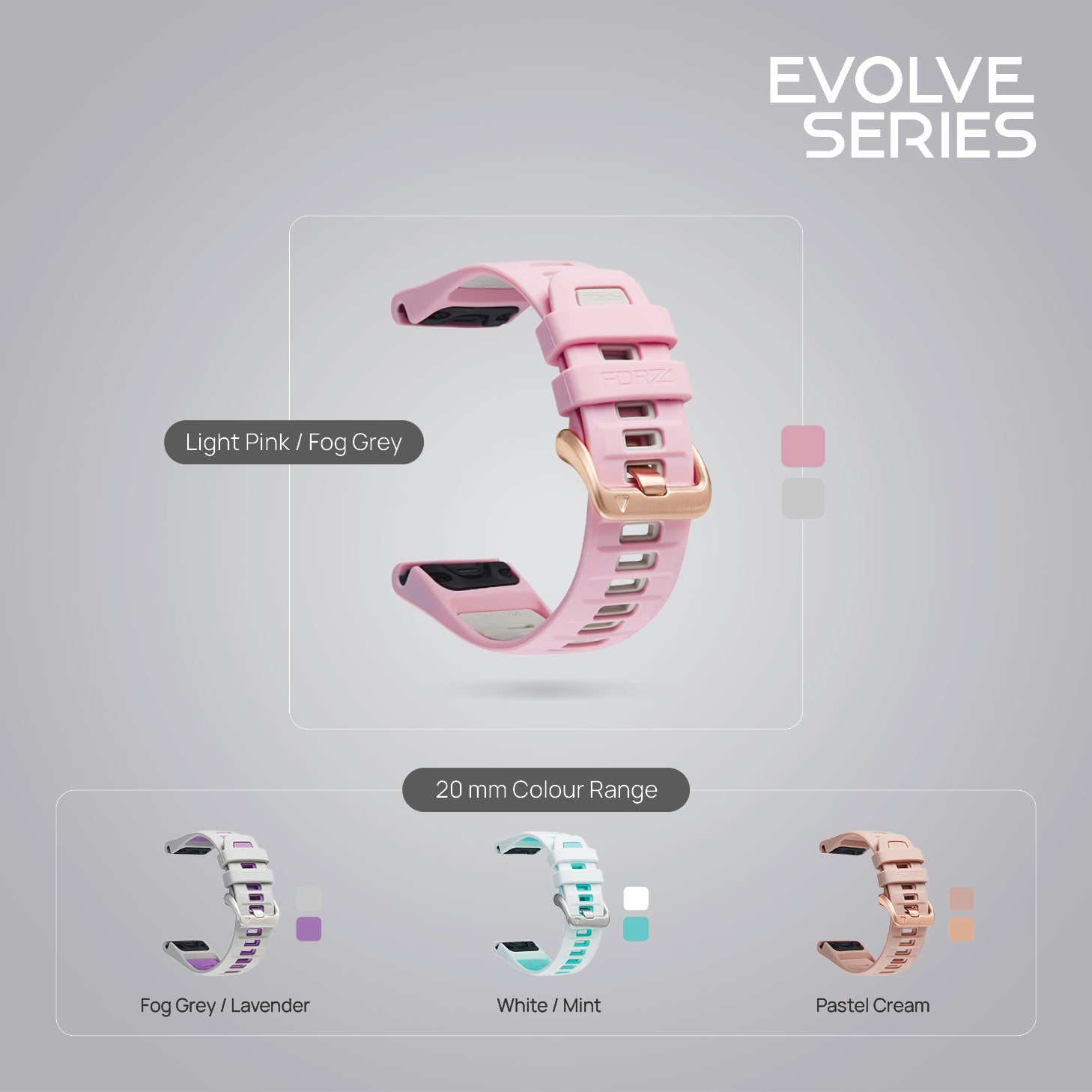 FORZA Elite 20 mm EasyFit Evolve Series Watch Strap for Garmin