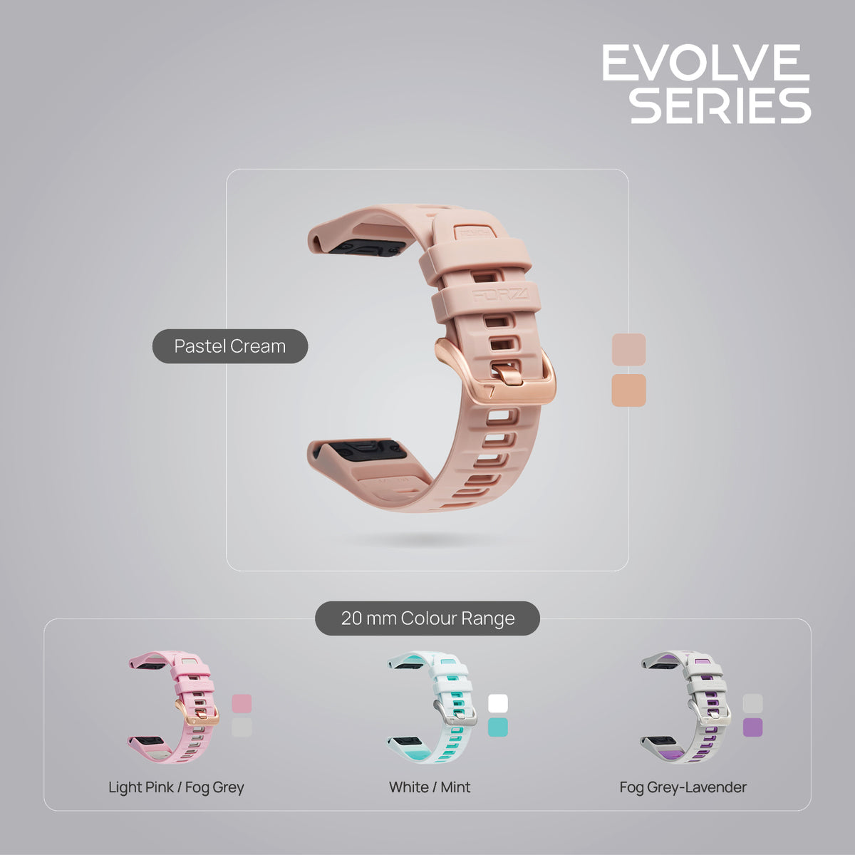 FORZA 20mm EasyFit Evolve Watch Strap for Garmin