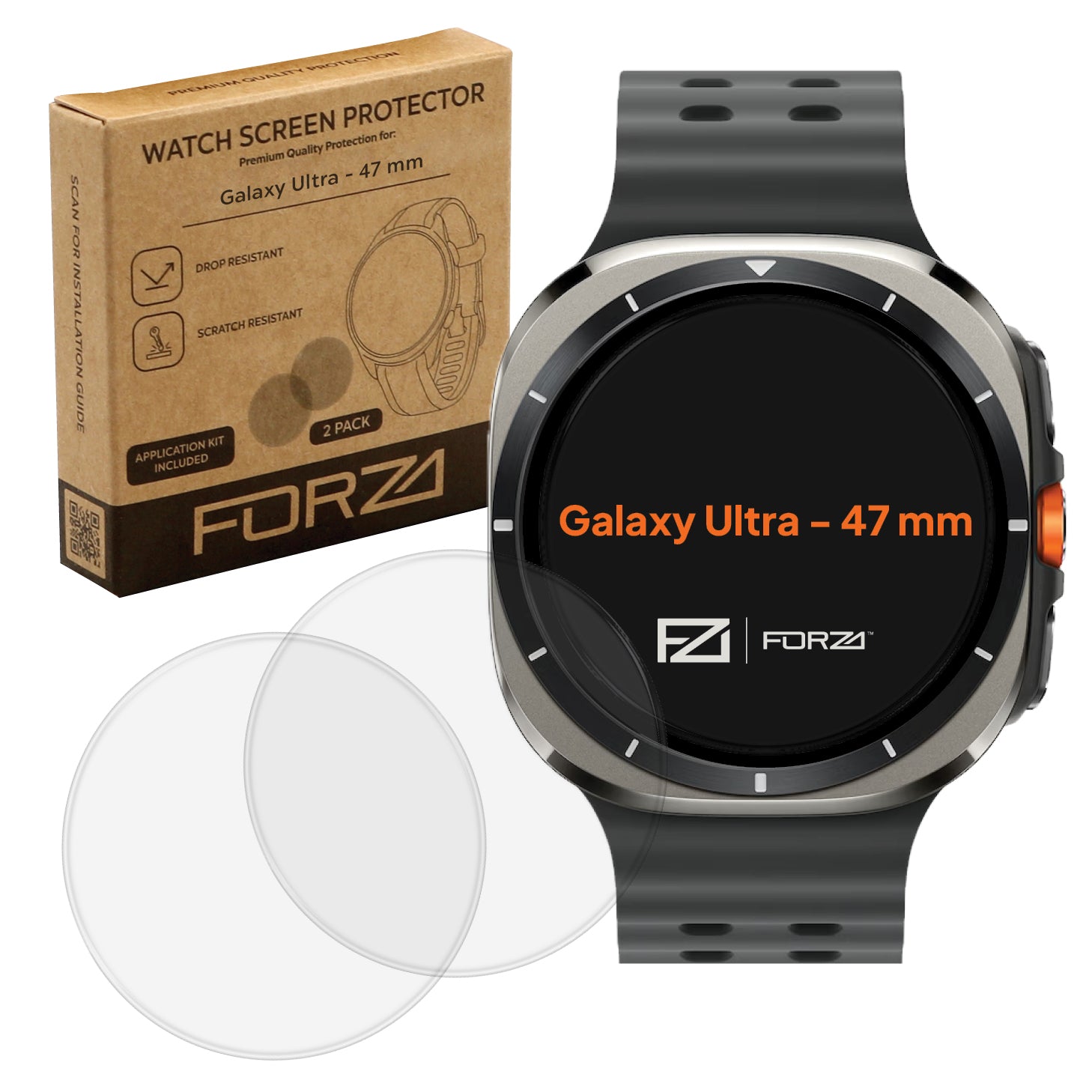 FORZA Screen Protector for Samsung Galaxy Watch Ultra 47mm – (2 Pack)
