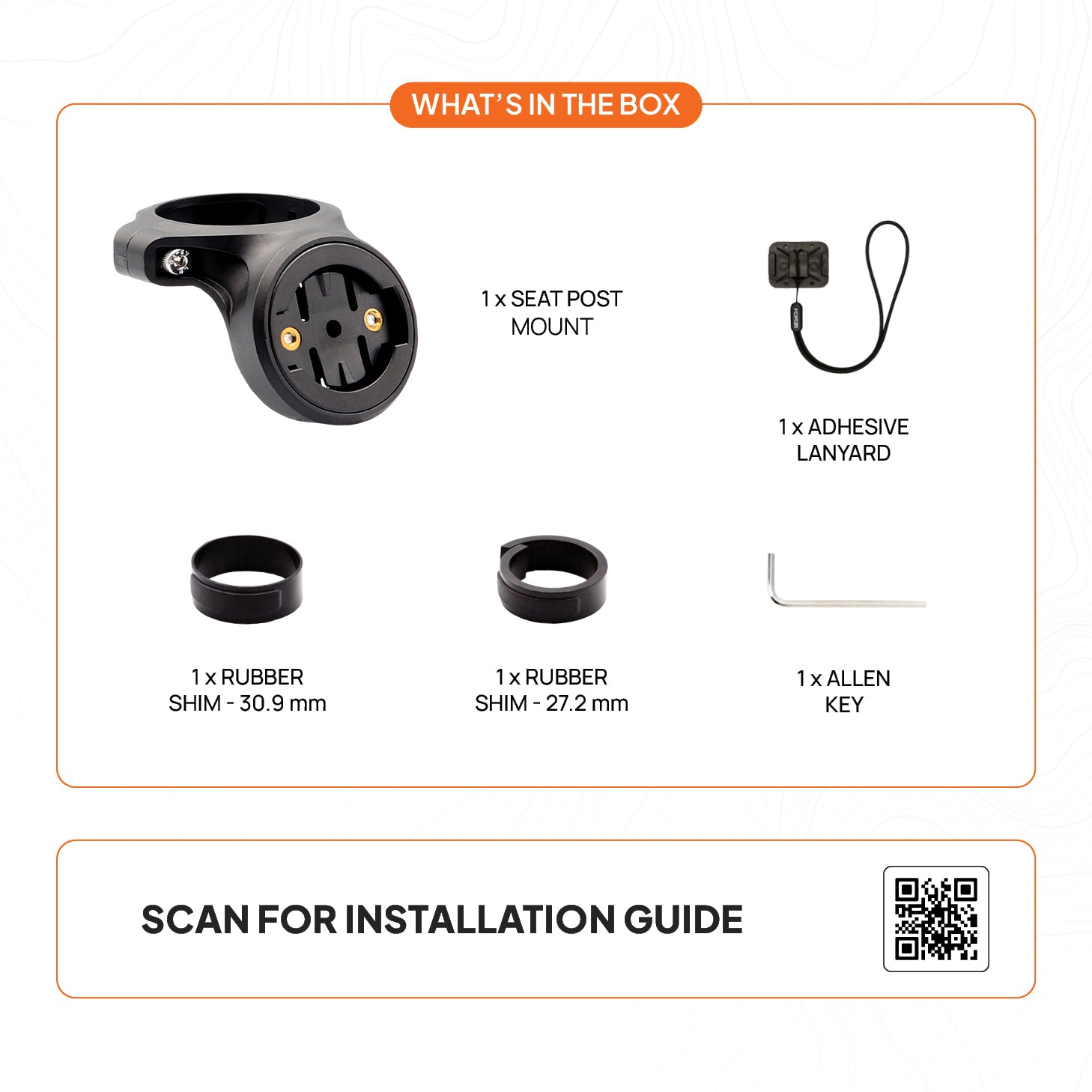 FORZA Seat Post Mount & Safety Tether for Garmin Varia / Magene Radar Light