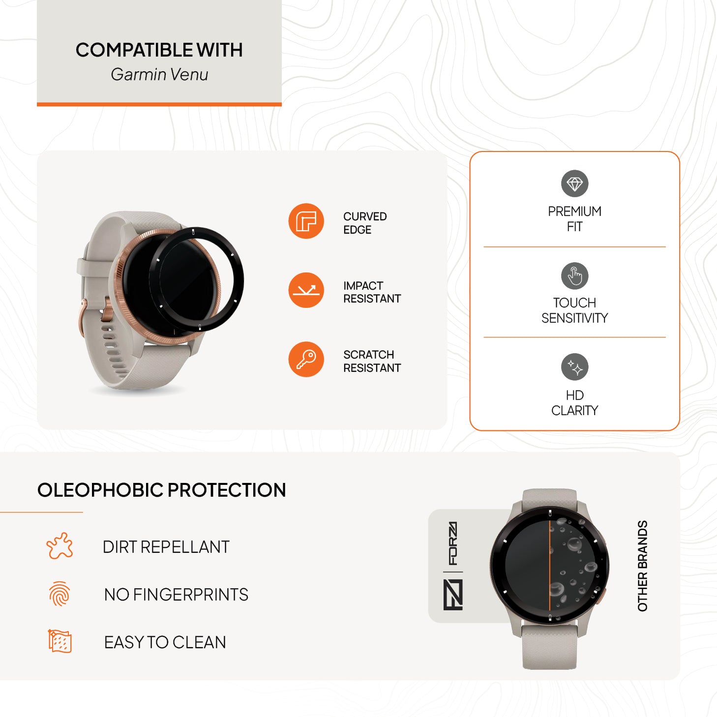 FORZA Screen Protector for Garmin Venu - (2 Pack)