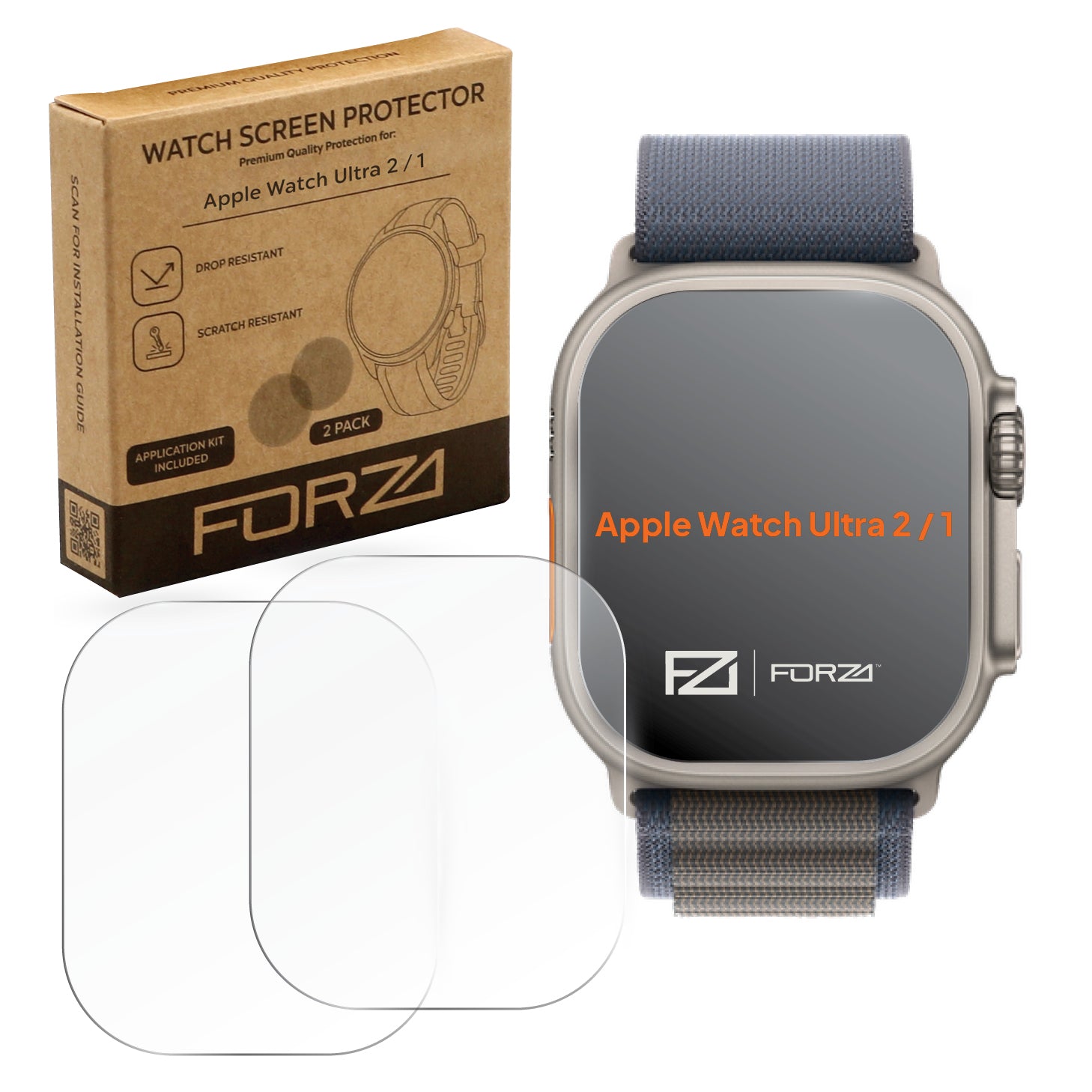 FORZA Screen Protector for Apple Watch Ultra 2 / 1 - (2 Pack)