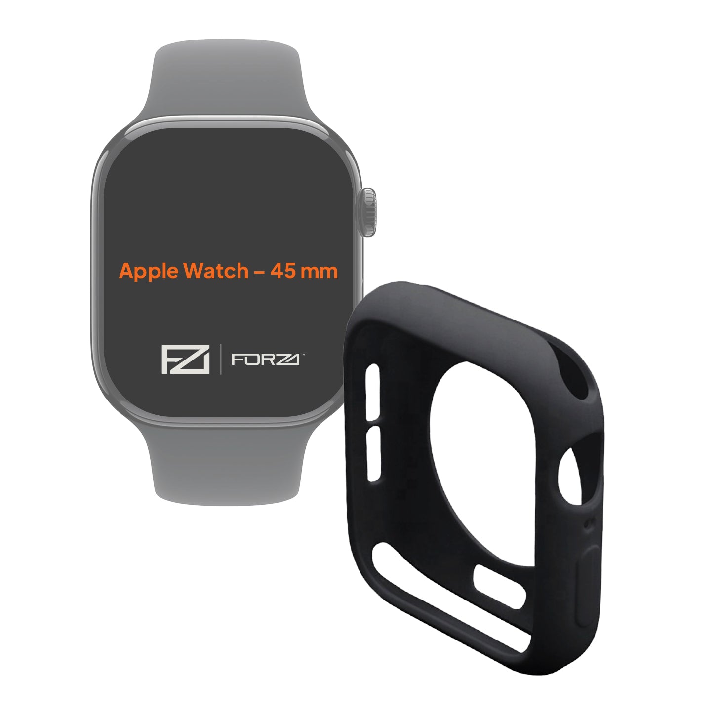 FORZA Protective Bumper Case for Apple Watch 40/41/42/44/45mm - Black