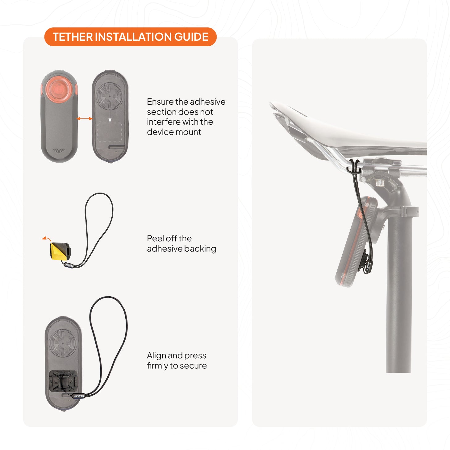 FORZA Adhesive Safety Tether for Garmin Varia / Magene Radar Light