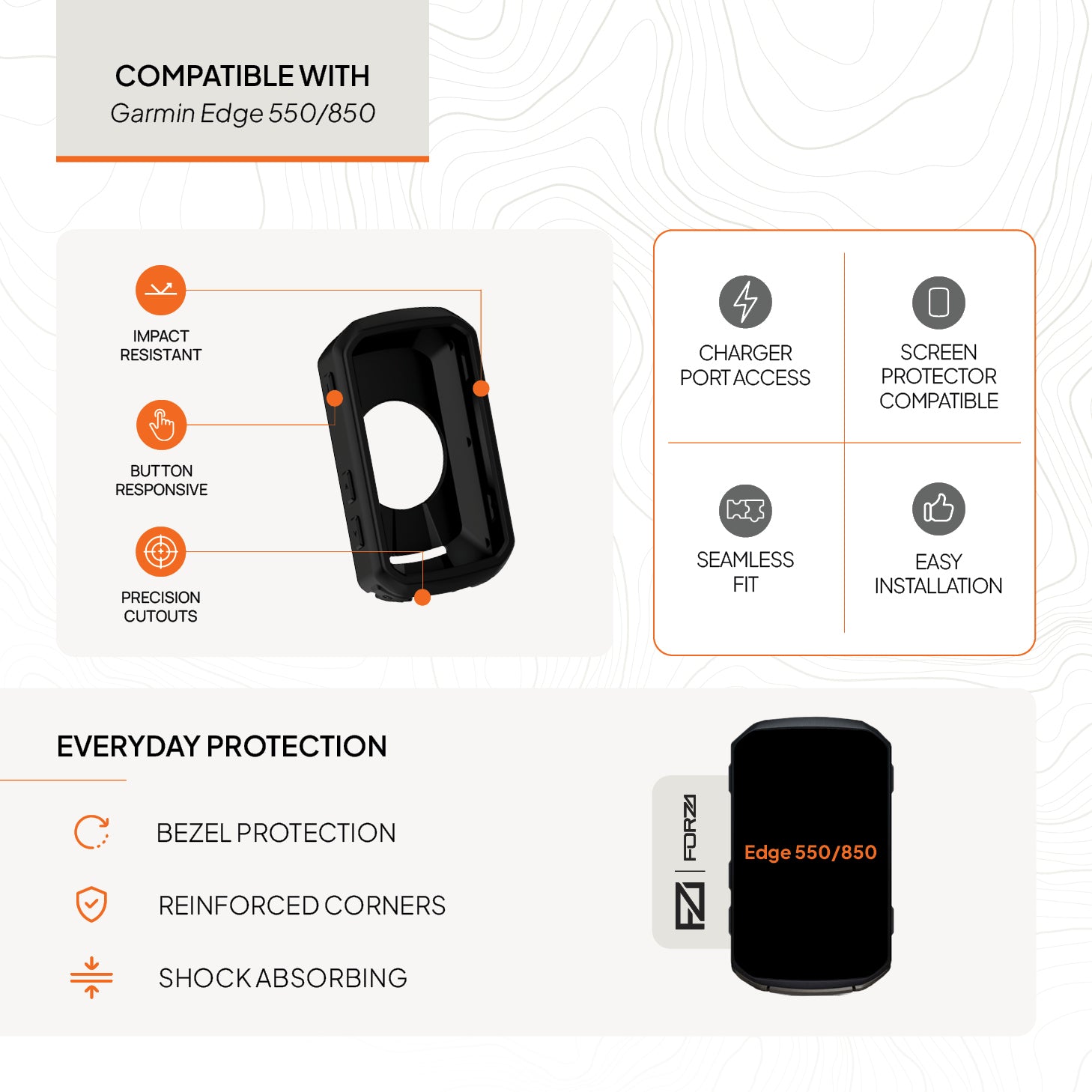 FORZA Silicone Case for Garmin Edge 550 / 850