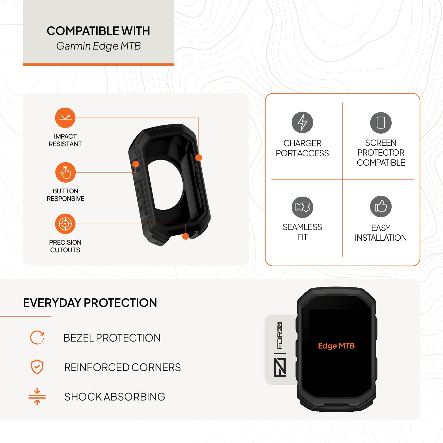 FORZA Silicone Case for Garmin Edge MTB