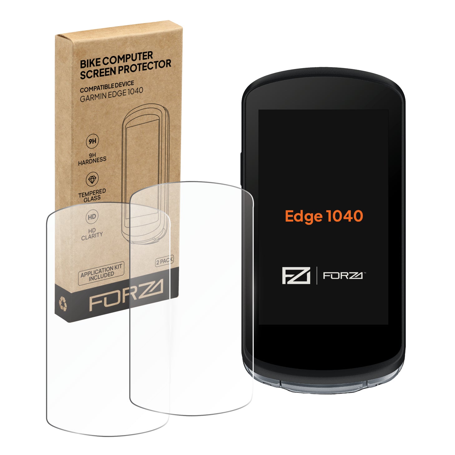 FORZA Tempered Glass Screen Protector for Garmin Edge 1040/1040 Solar - (2 Pack)