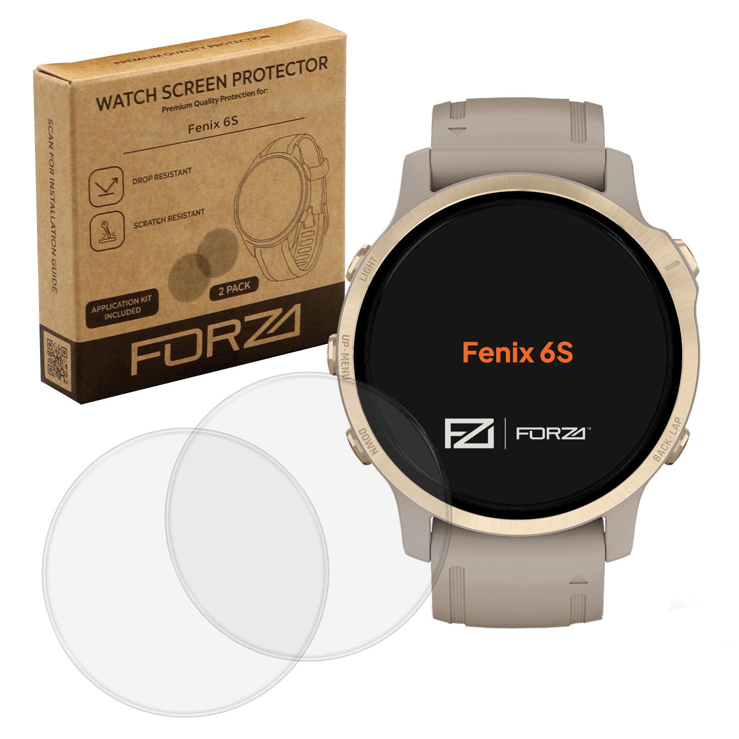 FORZA Screen Protector for Garmin Fenix 6S / 6S Pro / 6S Solar - (2 Pack)