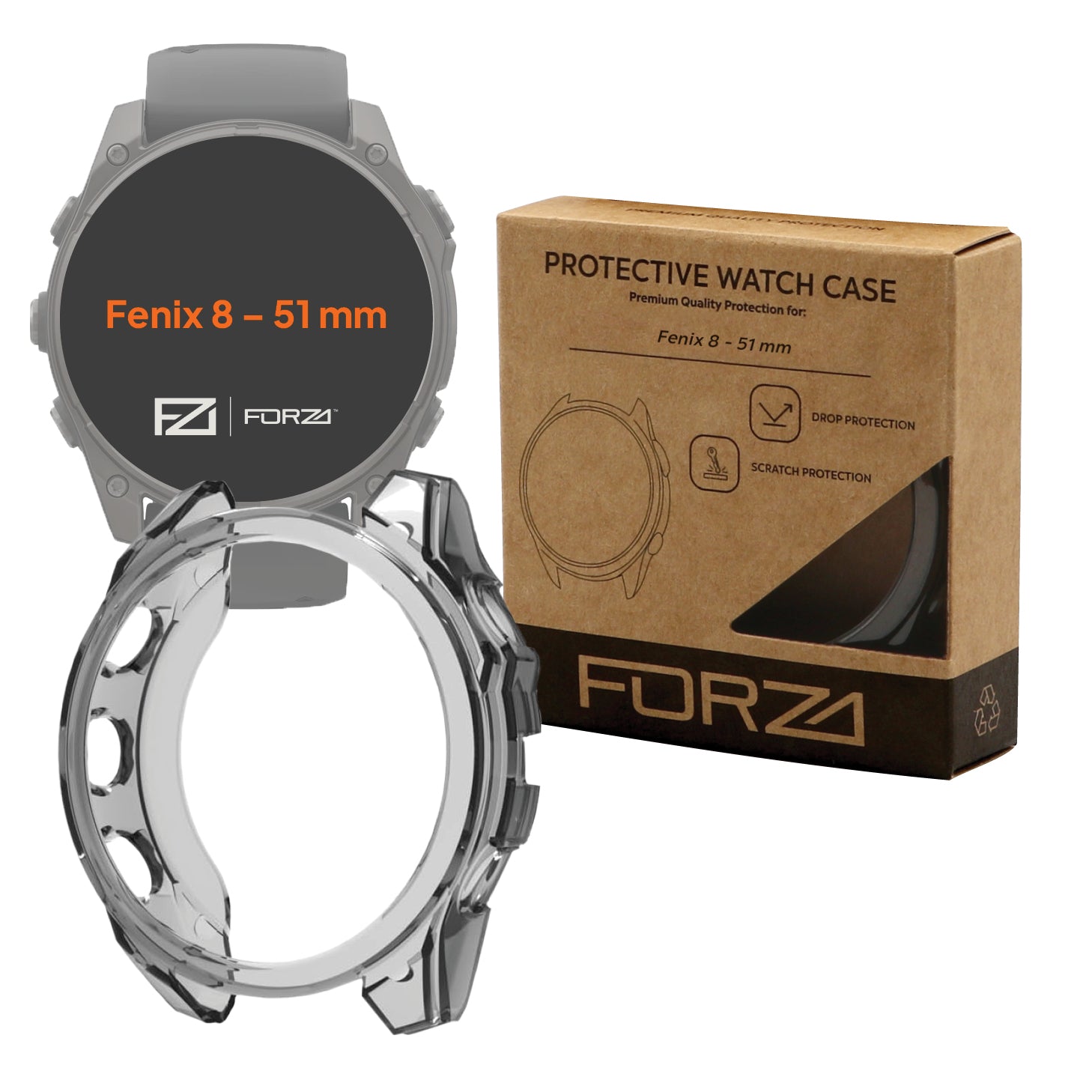 FORZA TPU Bumper Case for Garmin Fenix 8 – 51mm