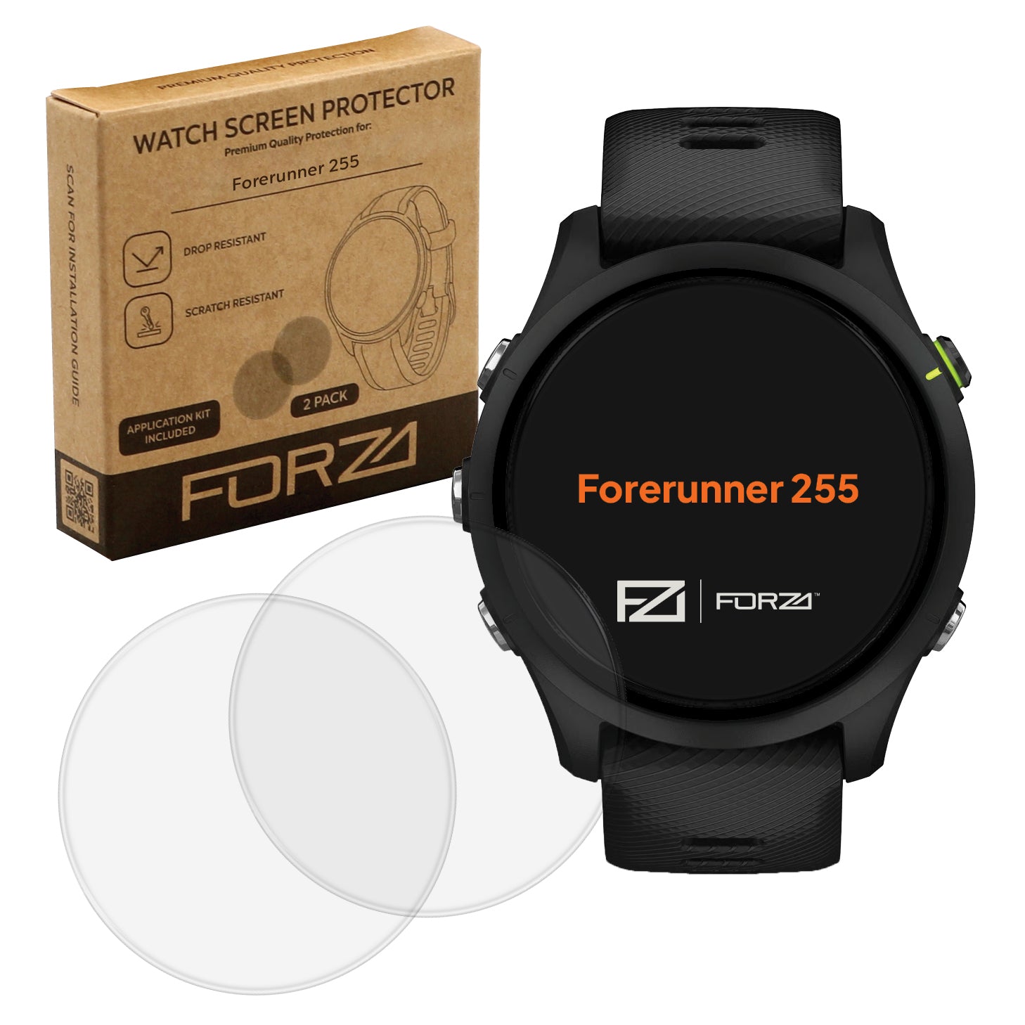 FORZA Screen Protector for Garmin Forerunner 255 - (2 Pack)