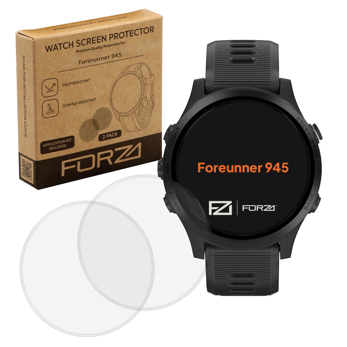 FORZA Screen Protector for Garmin Forerunner 945 - (2 Pack)