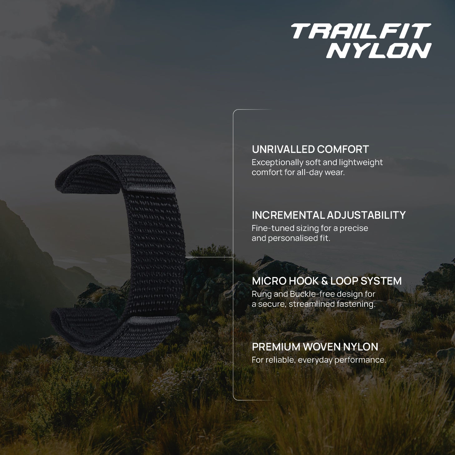 FORZA Elite 22mm Nylon Watch Strap for Garmin