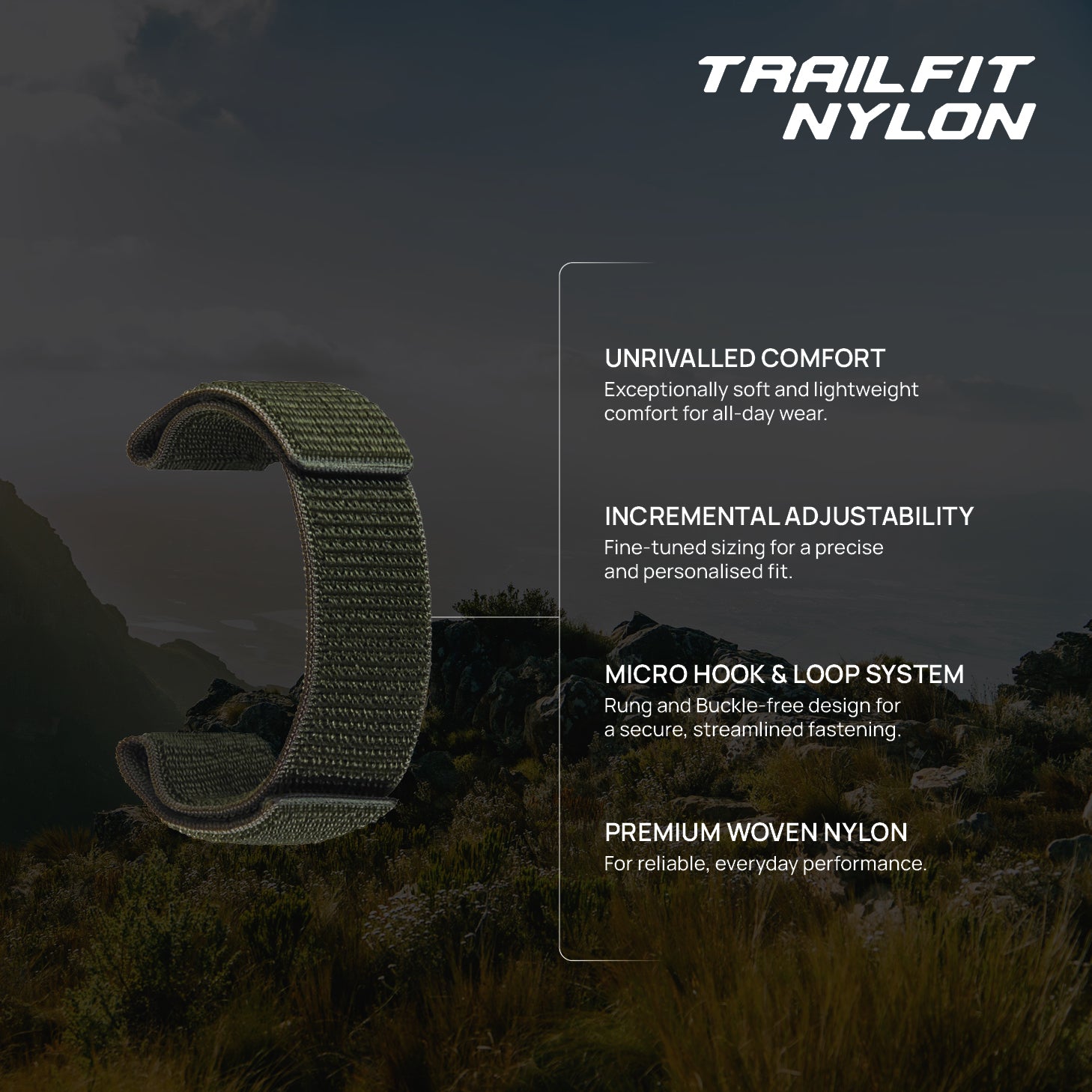 FORZA Elite 22mm Nylon Watch Strap for Garmin