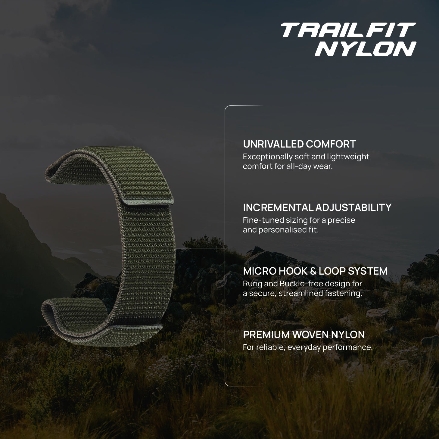 FORZA Elite 26mm Nylon Watch Strap for Garmin