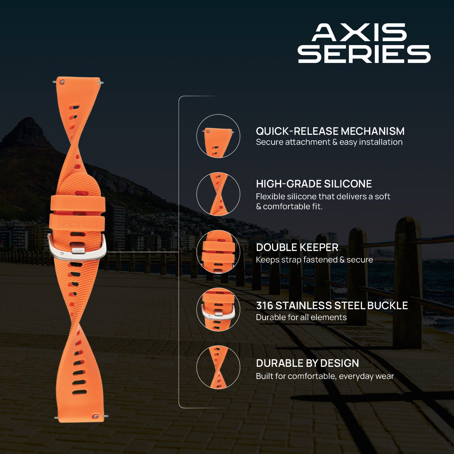 FORZA Elite 18mm Quick Release Watch Strap