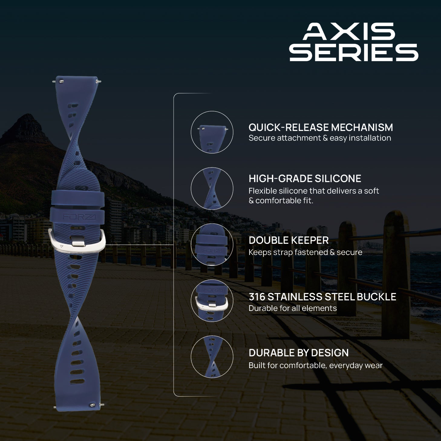 FORZA Elite 18mm Quick Release Watch Strap