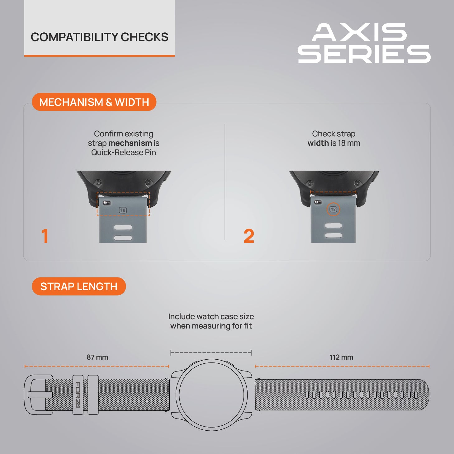 FORZA Elite 18mm Quick Release Watch Strap