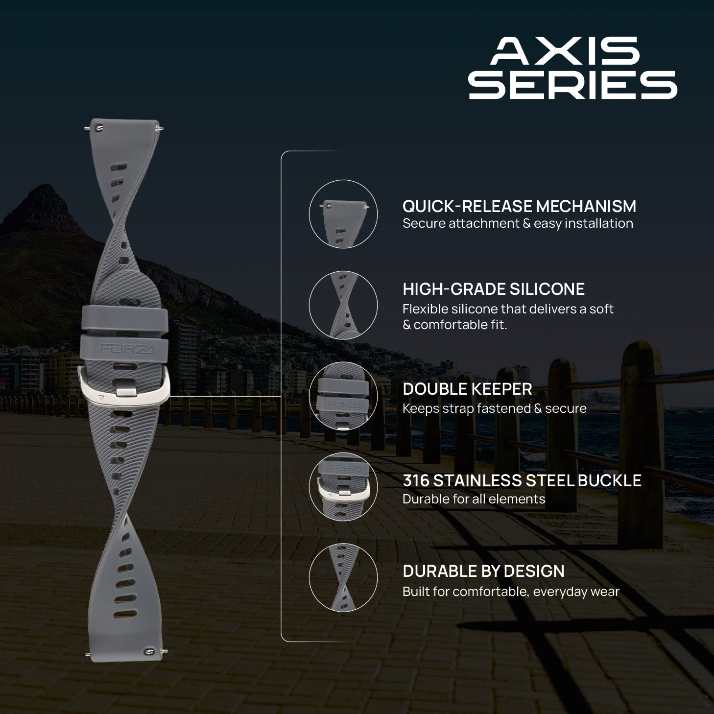 FORZA Elite 18mm Quick Release Watch Strap