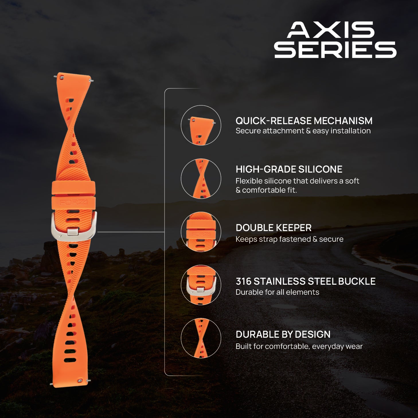 FORZA Elite 22mm Quick Release Watch Strap