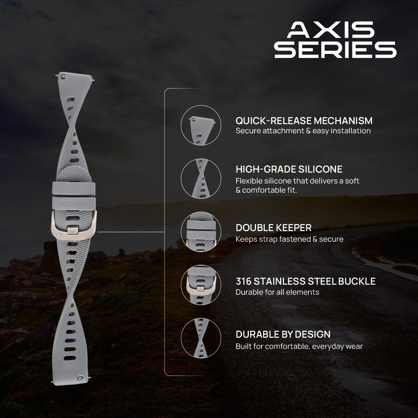 FORZA Elite 22mm Quick Release Watch Strap