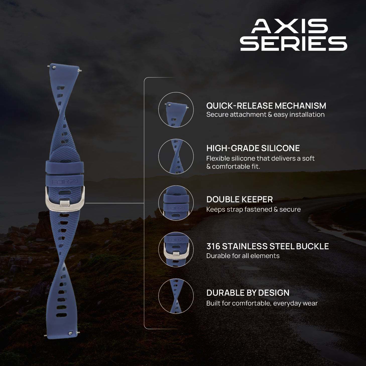 FORZA Elite 22mm Quick Release Watch Strap