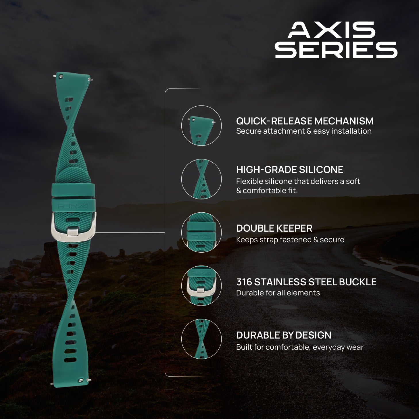 FORZA Elite 22mm Quick Release Watch Strap