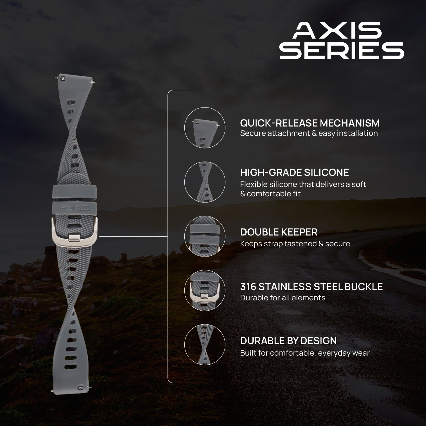 FORZA Elite 22mm Quick Release Watch Strap