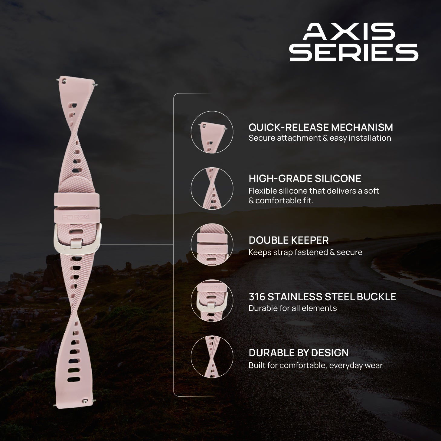 FORZA Elite 22mm Quick Release Watch Strap