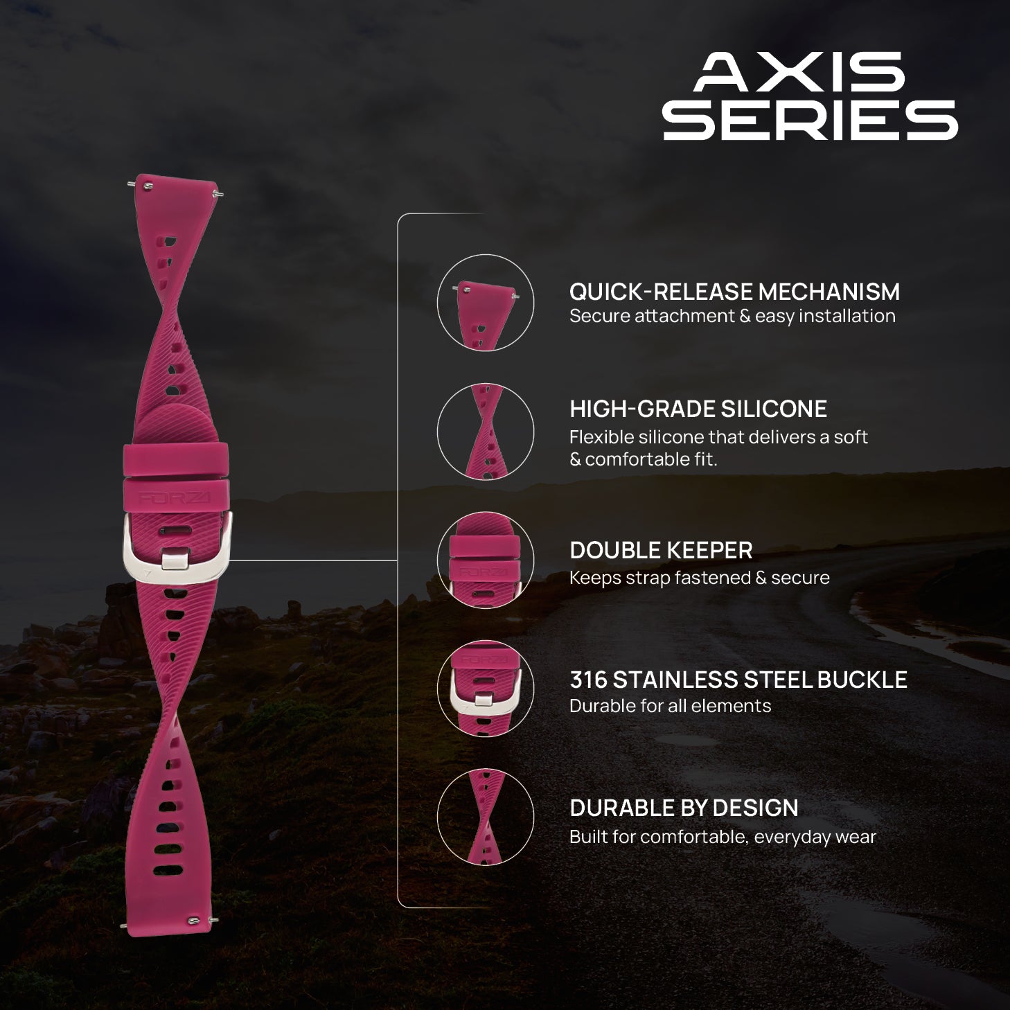 FORZA Elite 22mm Quick Release Watch Strap