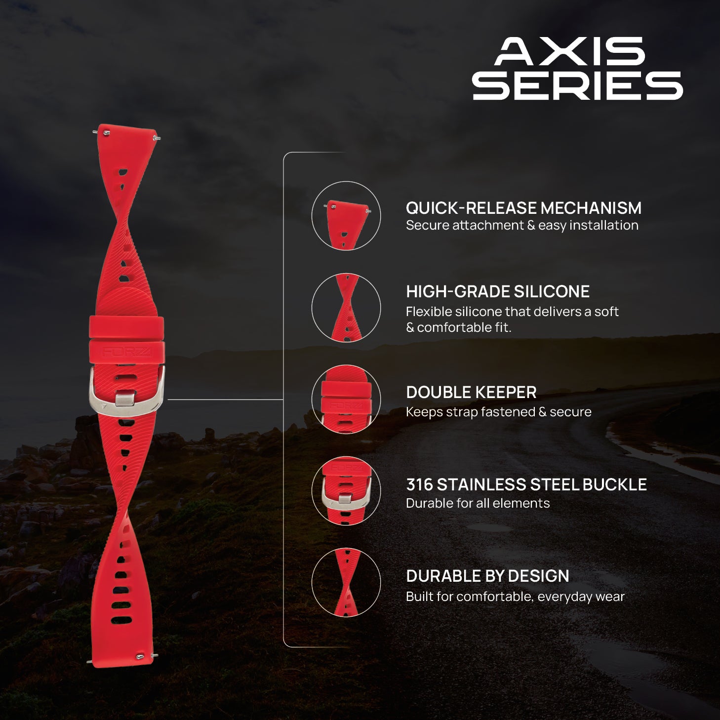 FORZA Elite 22mm Quick Release Watch Strap