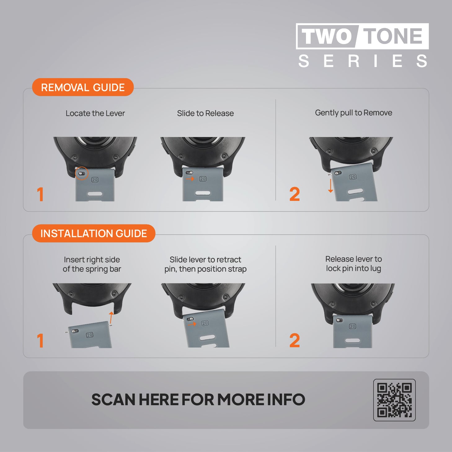 FORZA Elite 20mm Quick Release Two-Tone Watch Strap