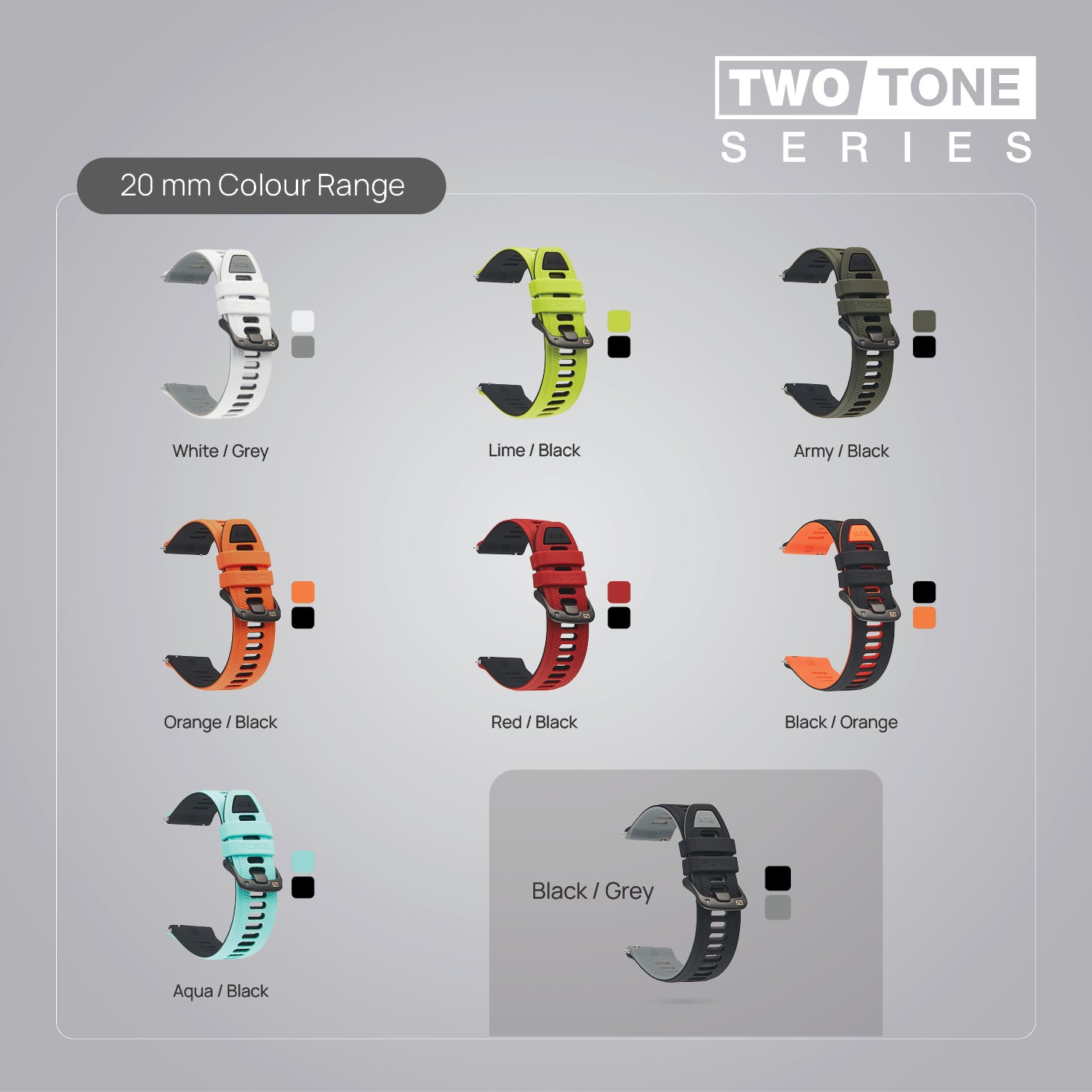 FORZA Elite 20mm Quick Release Two-Tone Watch Strap