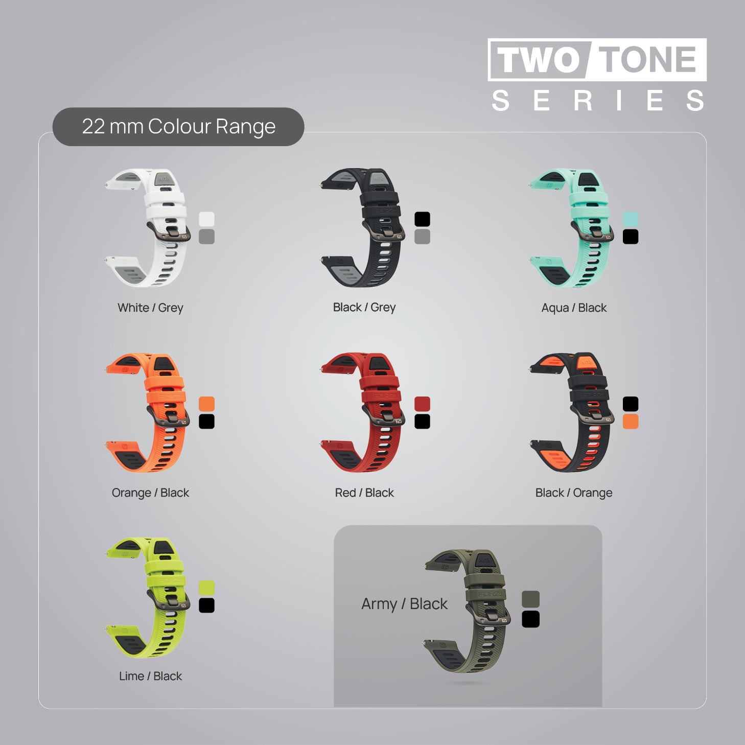 FORZA Elite 22mm Quick Release Two-Tone Watch Strap