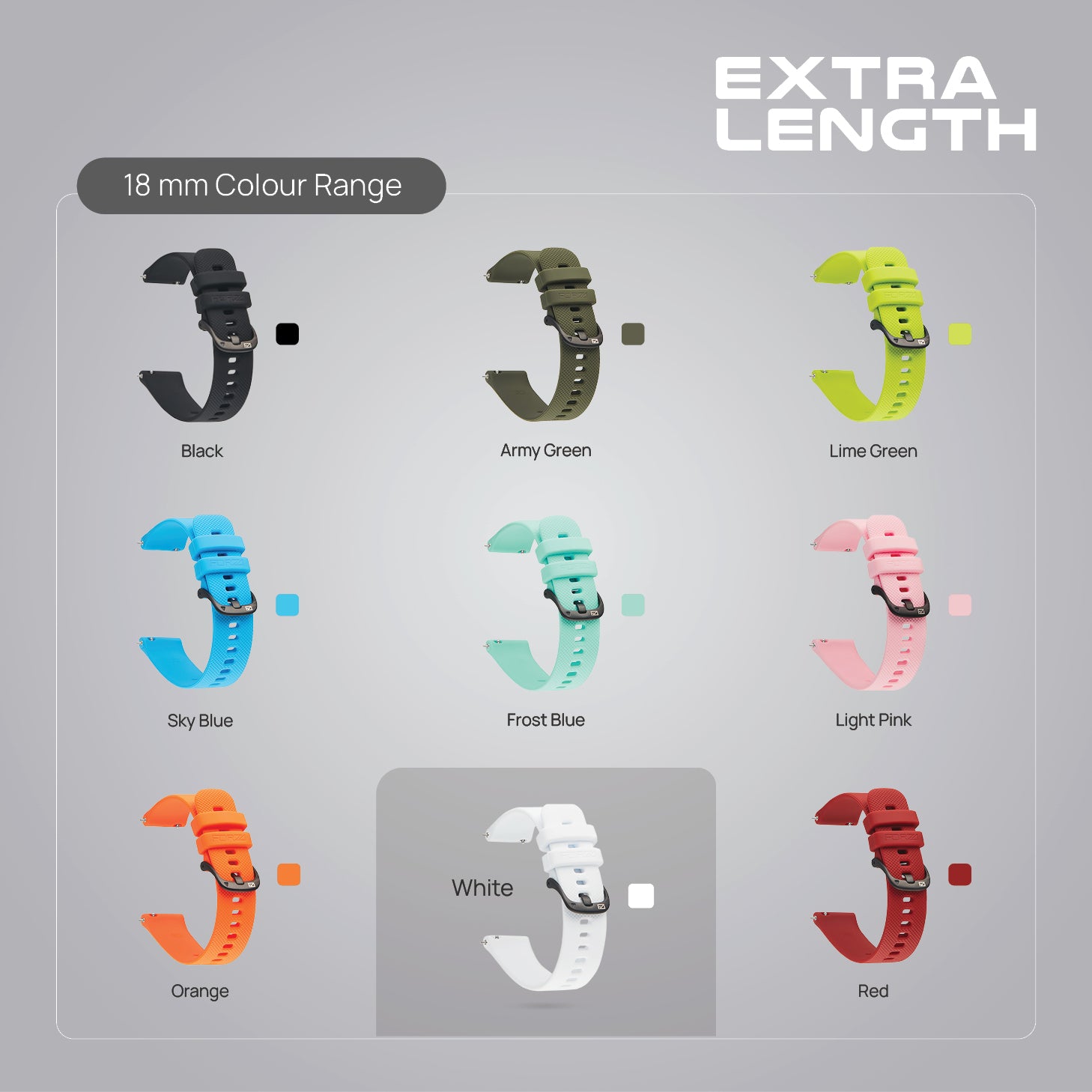 FORZA Elite 18mm Quick Release Classic Extra-Length Watch Strap