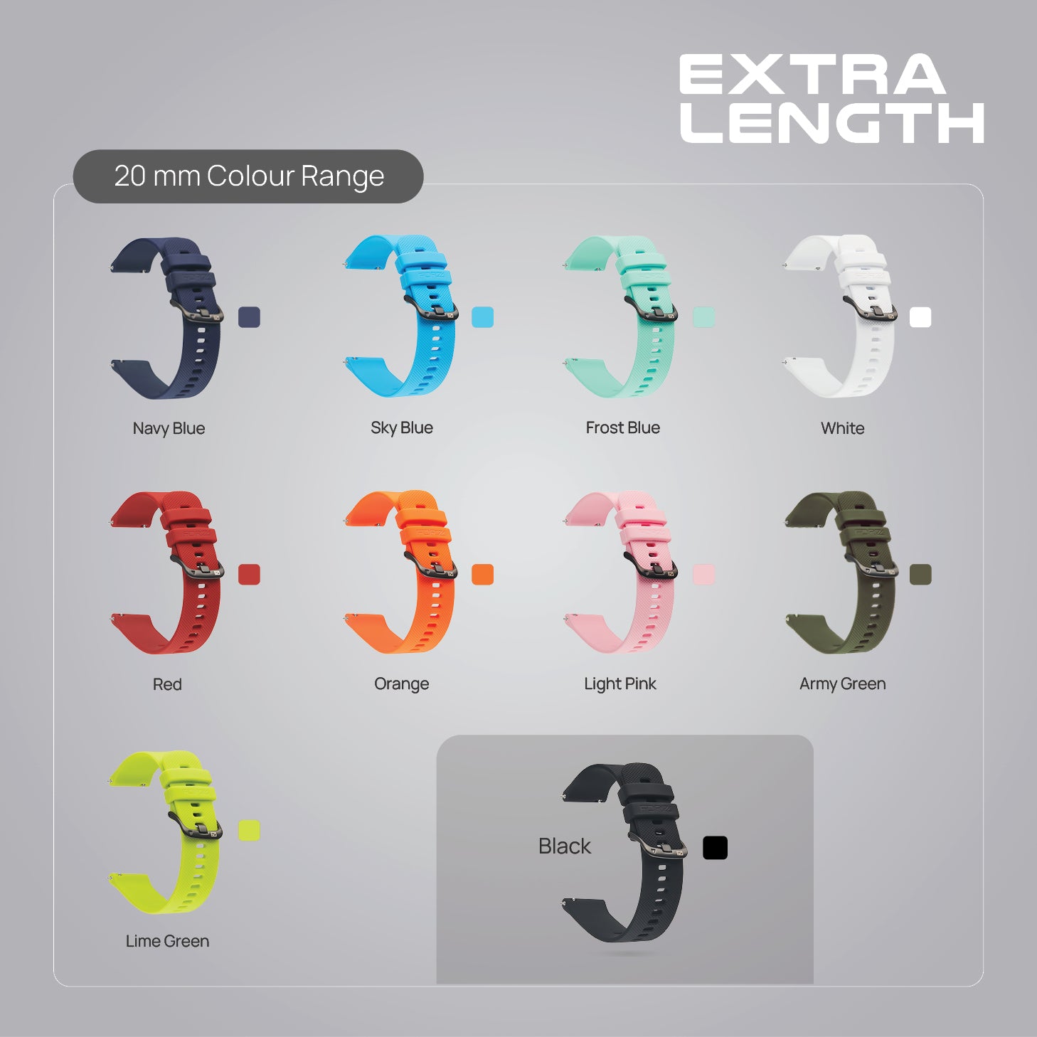 FORZA Elite 20mm Quick Release Classic Extra-Length Watch Strap