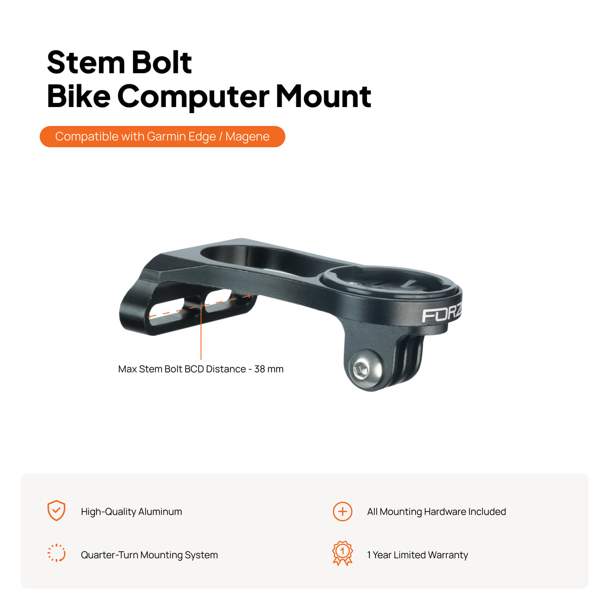 FORZA Integrated Stem Mount V2 for Garmin/Magene/Wahoo