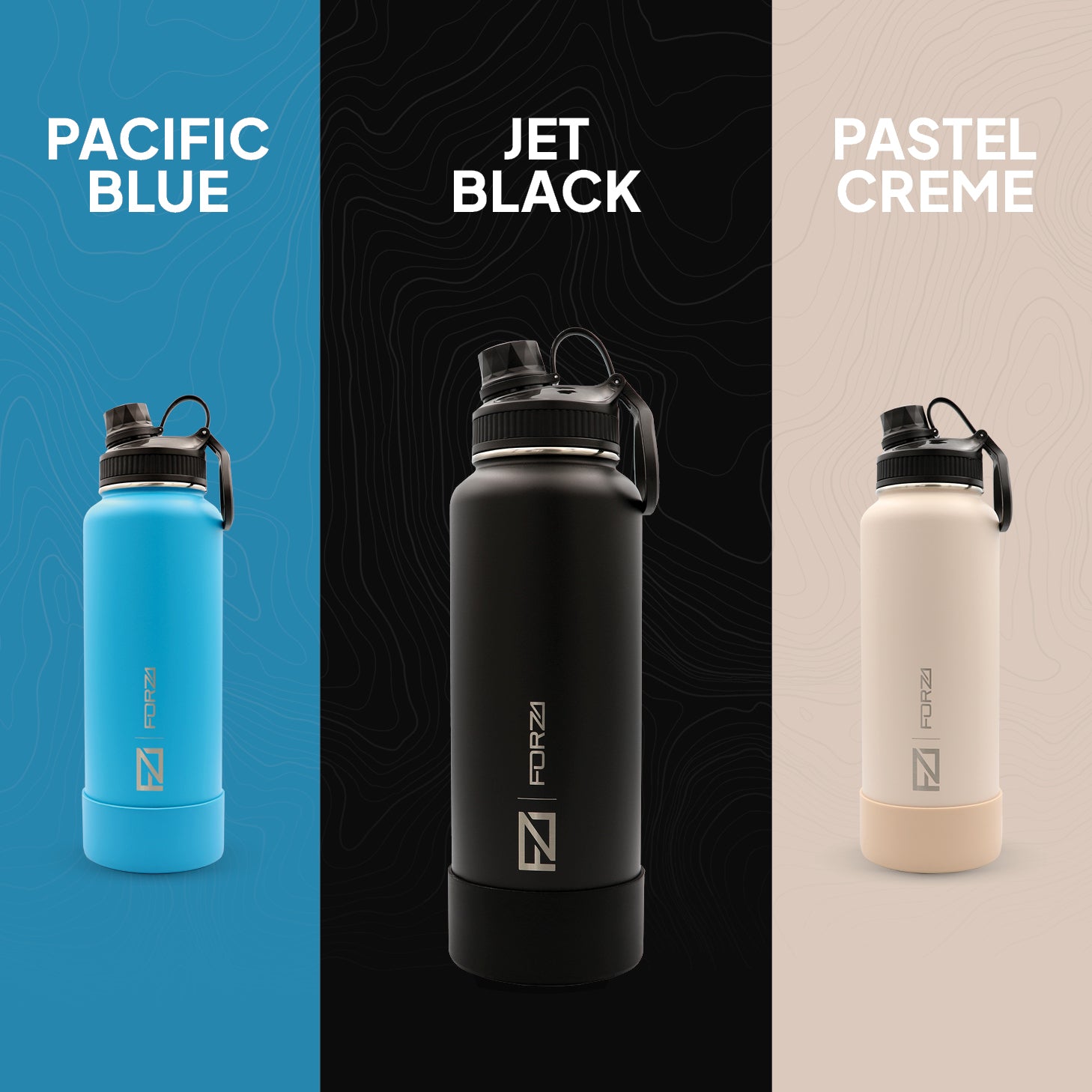 FORZA 1200ml Premium Insulated Stainless-Steel Flask with 3 Lids