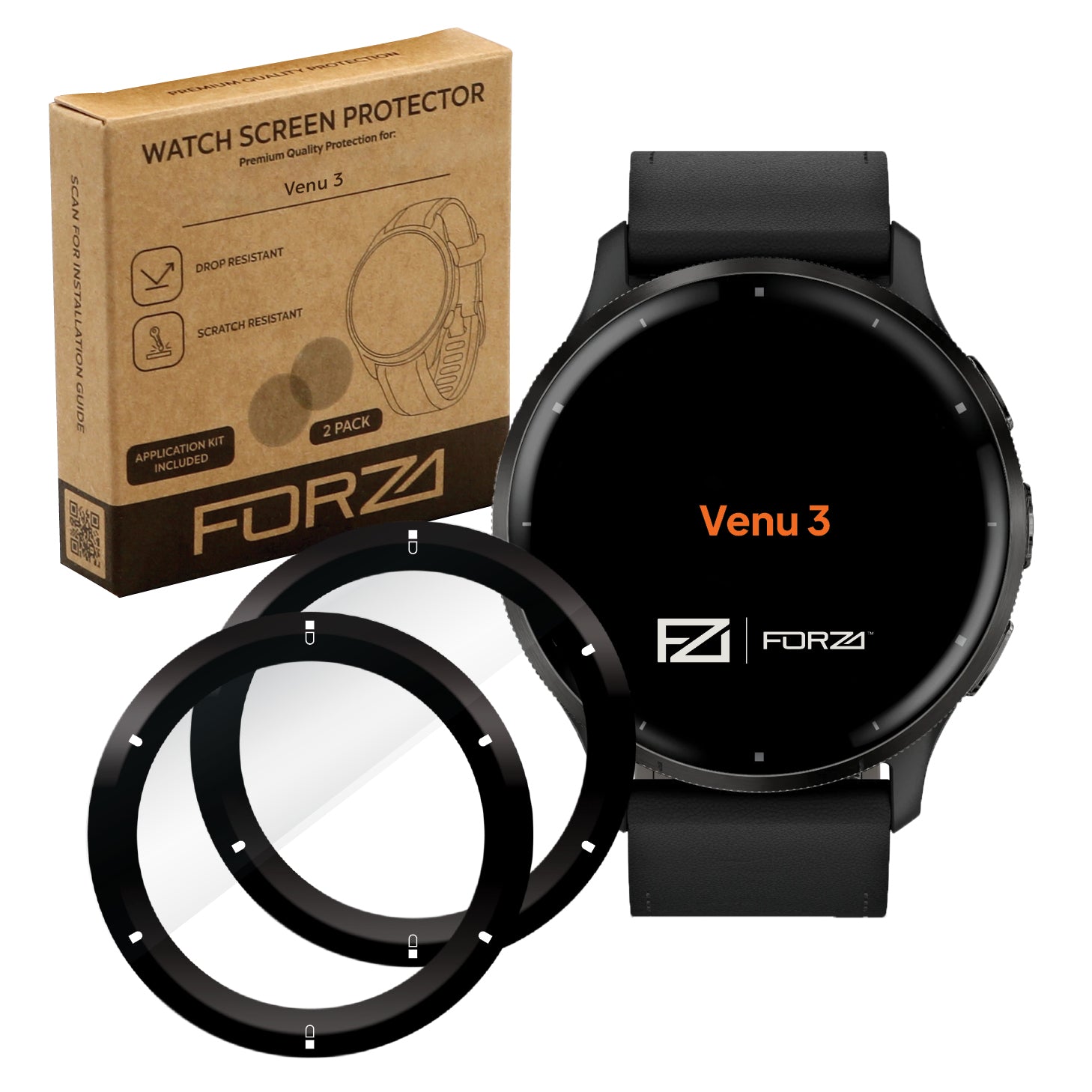 FORZA Screen Protector for Garmin Venu 3 - (2 Pack)